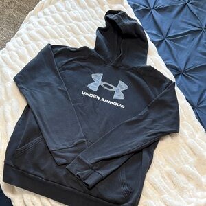 Under Armour Black Pullover Hoodie with Gray Logo